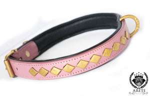 Pink & Gold Slim Dog Collar